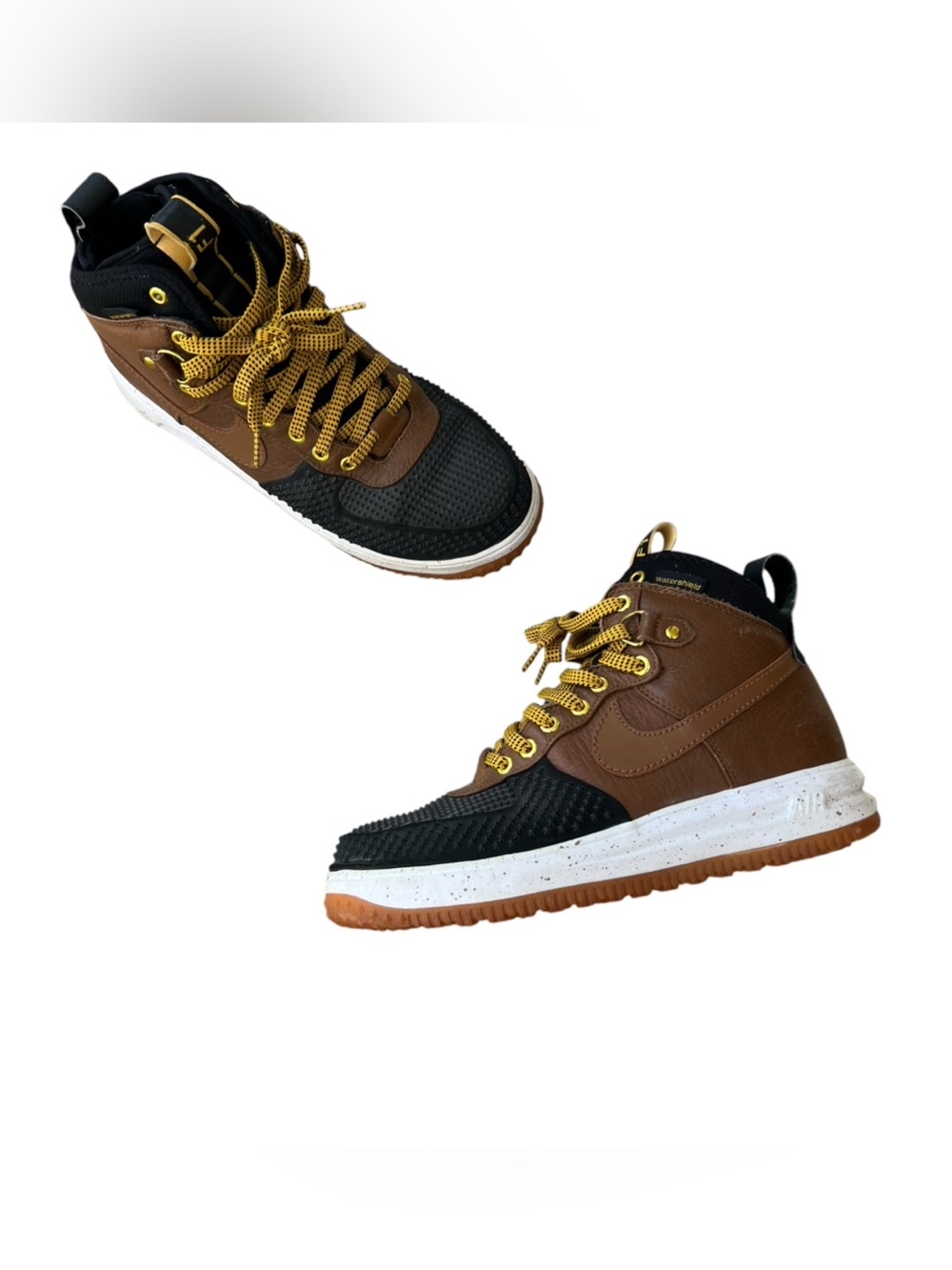 NIKE Lunar Force 1 Duckboots in Ale Brown and Black Sz 8
